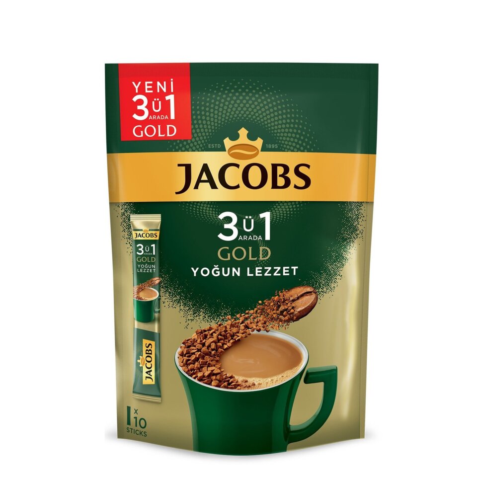 JACOBS GOLD STİCK KAHVE 18GR*10. - 3Ü 1ARADA YOĞUN